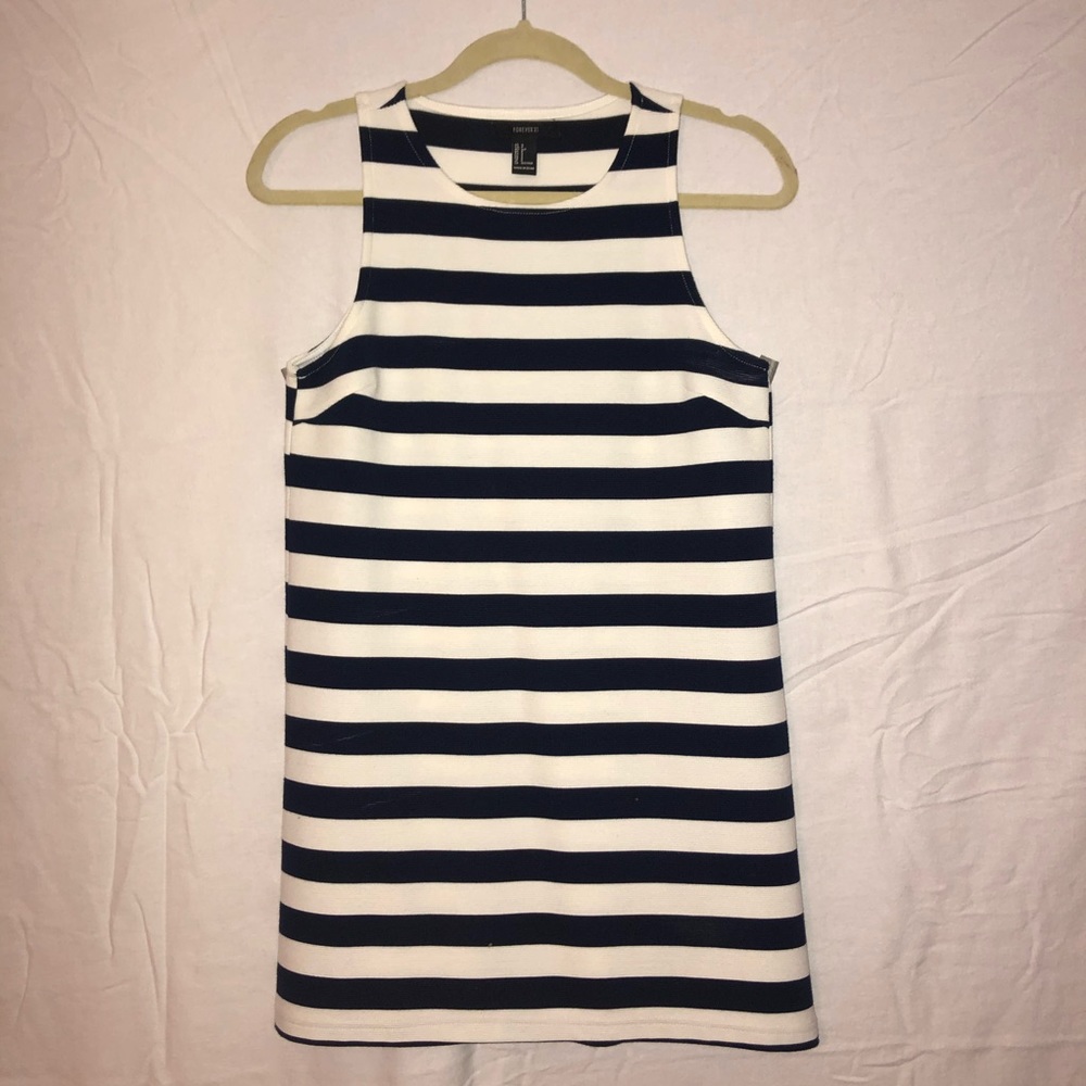Navy and White Stripe Shift Dress